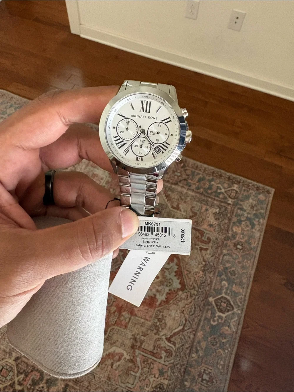 Michael Kors Men's Silver Stainless Chronograph with White Dial